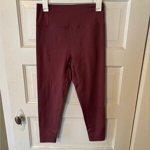 Purple ribbed leggings